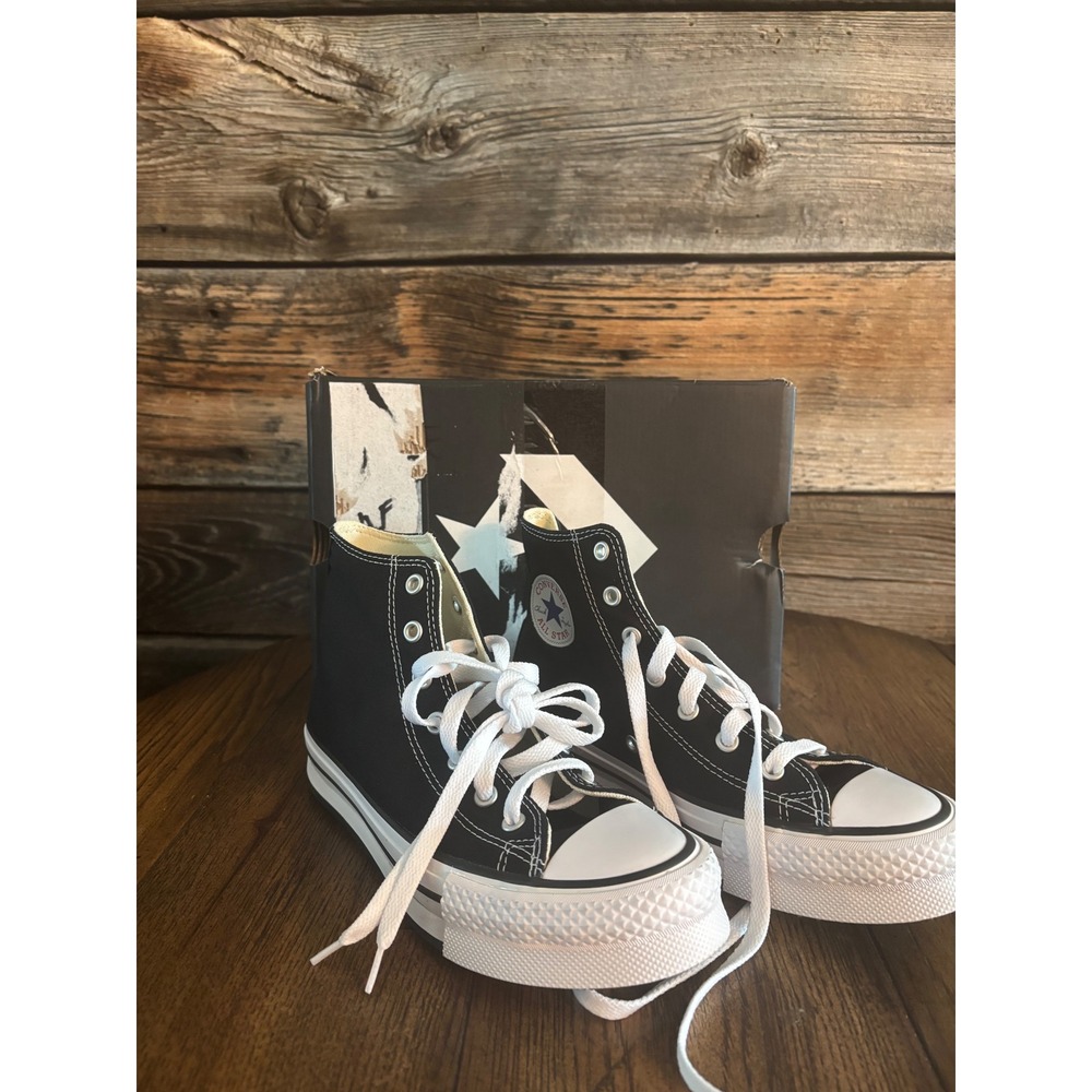 Converse Chuck‎ Taylor All Star Eva Lift Hi Platform Black White 272855F Kid 4.5